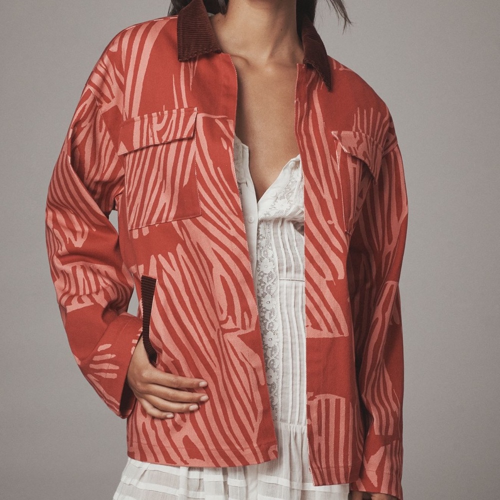 Women's Bold Red Utility Jacket